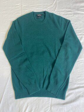Galleries Lafayette men's emerald green cashmere crewneck sweater size small